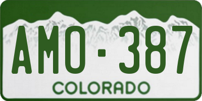 CO license plate AMO387