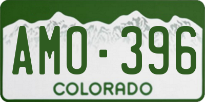 CO license plate AMO396