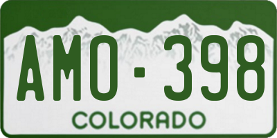 CO license plate AMO398