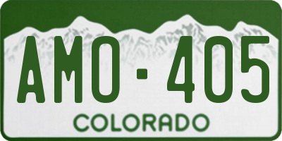 CO license plate AMO405