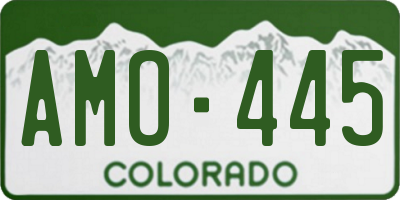 CO license plate AMO445