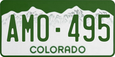 CO license plate AMO495
