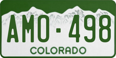 CO license plate AMO498