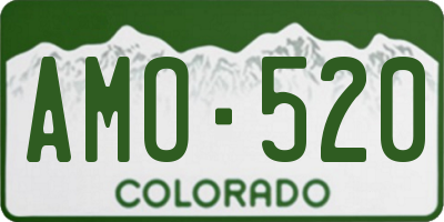 CO license plate AMO520