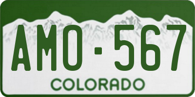 CO license plate AMO567