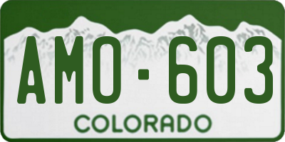 CO license plate AMO603