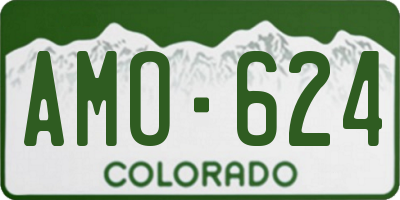 CO license plate AMO624