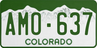 CO license plate AMO637
