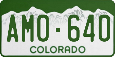CO license plate AMO640