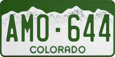 CO license plate AMO644