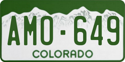 CO license plate AMO649