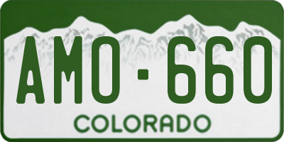 CO license plate AMO660