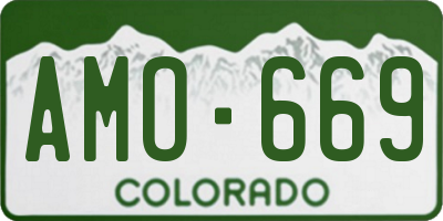 CO license plate AMO669