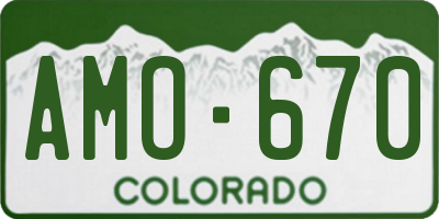CO license plate AMO670
