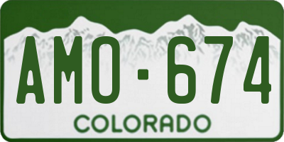 CO license plate AMO674
