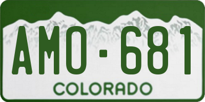 CO license plate AMO681