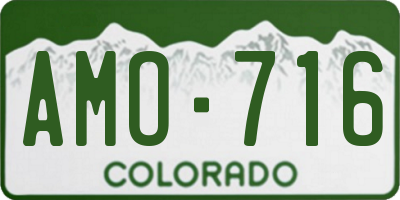 CO license plate AMO716