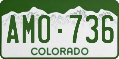 CO license plate AMO736