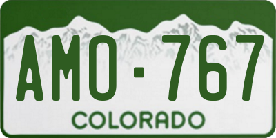 CO license plate AMO767