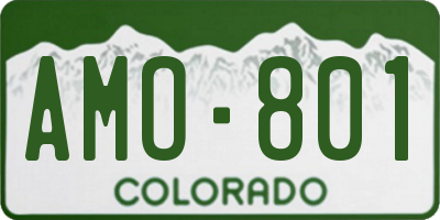 CO license plate AMO801