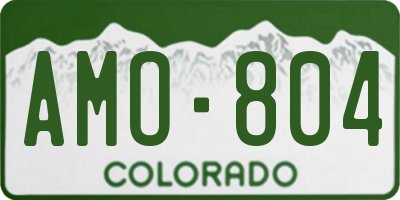 CO license plate AMO804