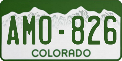 CO license plate AMO826
