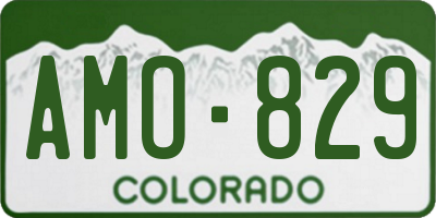 CO license plate AMO829
