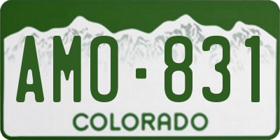 CO license plate AMO831
