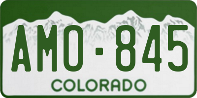 CO license plate AMO845