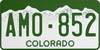 CO license plate AMO852