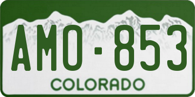 CO license plate AMO853