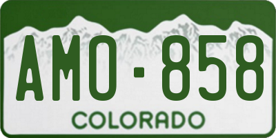 CO license plate AMO858