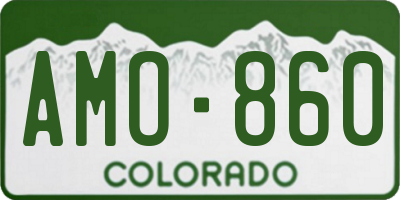 CO license plate AMO860
