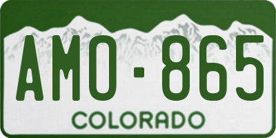 CO license plate AMO865