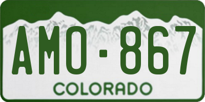 CO license plate AMO867