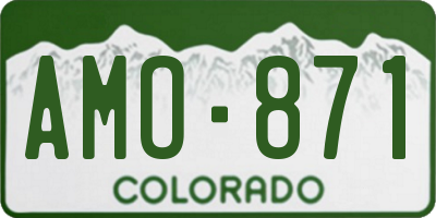 CO license plate AMO871