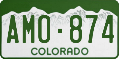 CO license plate AMO874