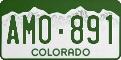 CO license plate AMO891