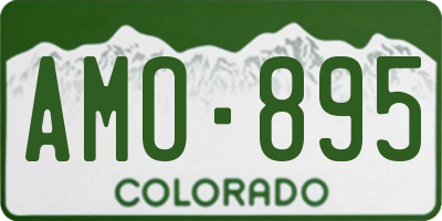 CO license plate AMO895
