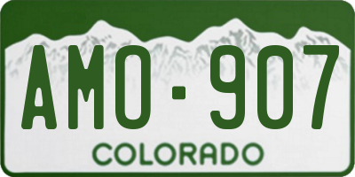 CO license plate AMO907