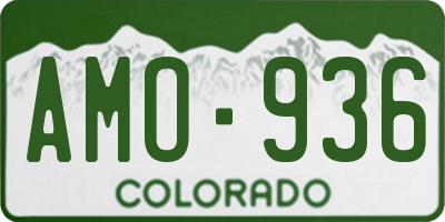 CO license plate AMO936