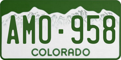 CO license plate AMO958
