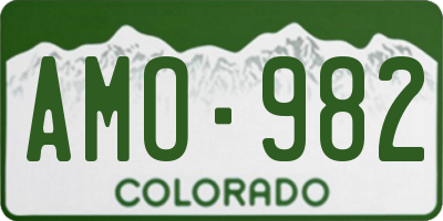 CO license plate AMO982