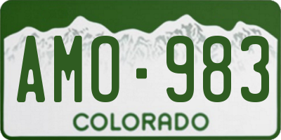 CO license plate AMO983
