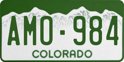 CO license plate AMO984