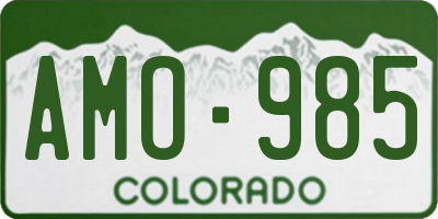 CO license plate AMO985