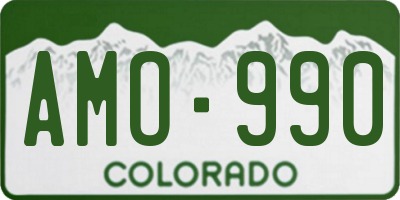 CO license plate AMO990