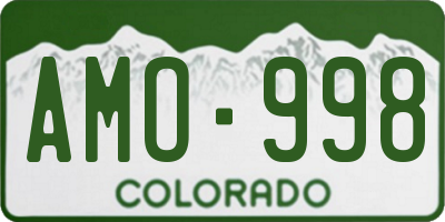 CO license plate AMO998
