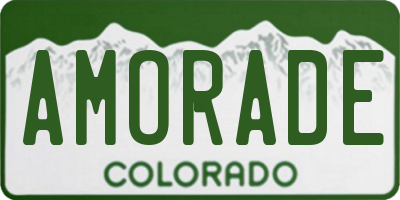 CO license plate AMORADE