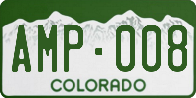 CO license plate AMP008